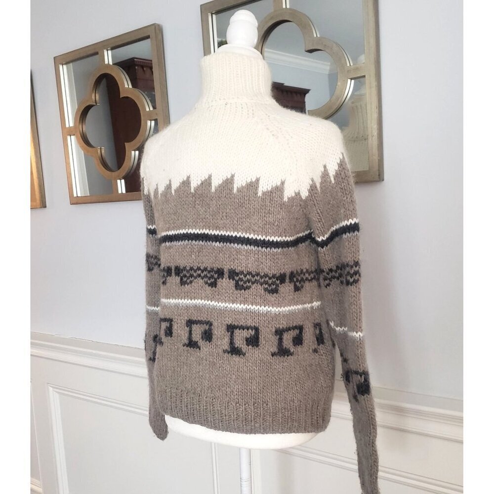 Zara Made in Italy Oversize Chunky Nordic Alpaca Llama Wool Turtleneck Sweater M - Picture 10 of 12